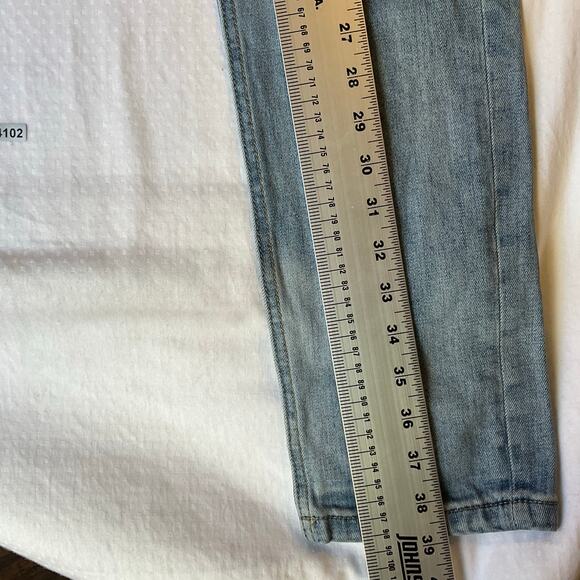 Nineteen Men Skinny Straight Jeans size 32 Blue Mid Rise Frayed Boot Cut - Picture 3 of 10